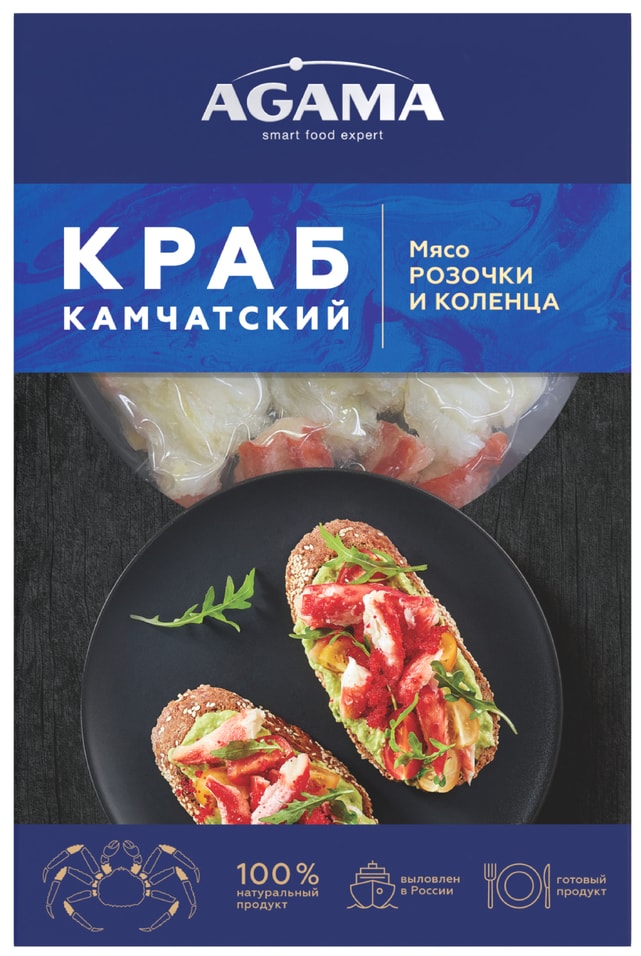 Краб Agama Камчатский Мясо розочки и коленца 200г