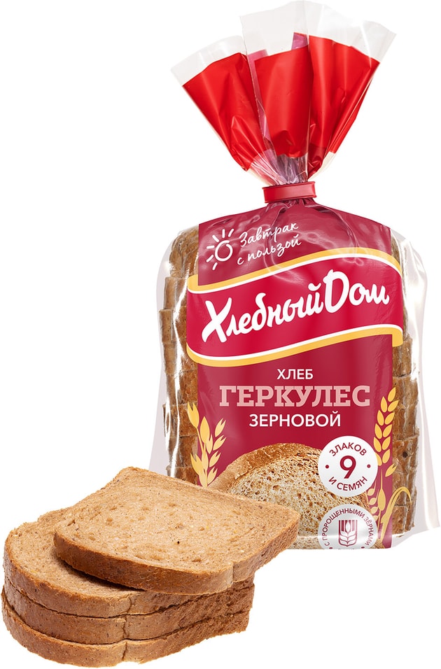 Хлеб Хлебный Дом Геркулес зерновой нарезка 250г от Vprok.ru