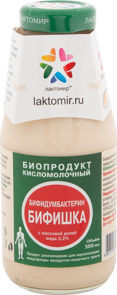 Биопродукт кисломолочный Лактомир Бифишка 3.2% 300мл