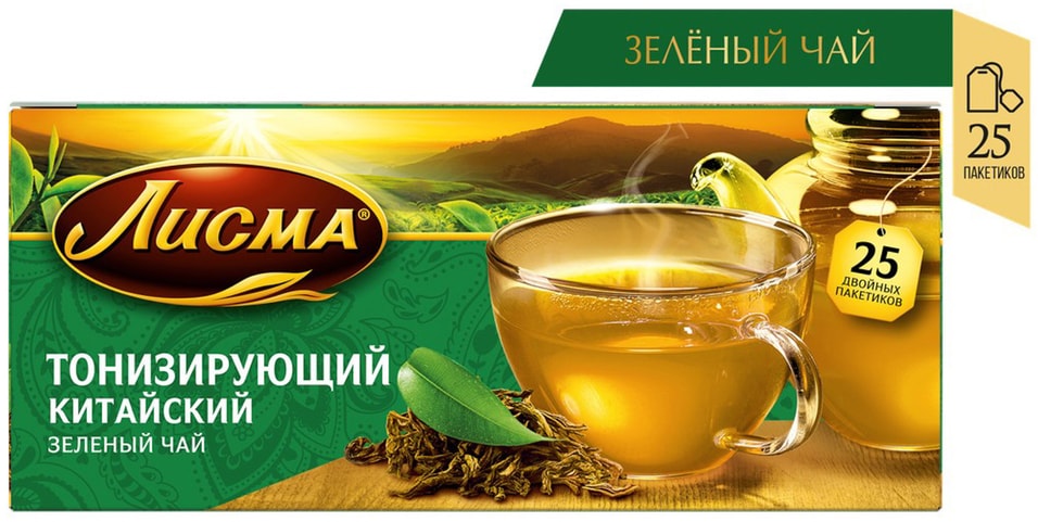 Чай зеленый Лисма Тонизирующий 25*1.8г