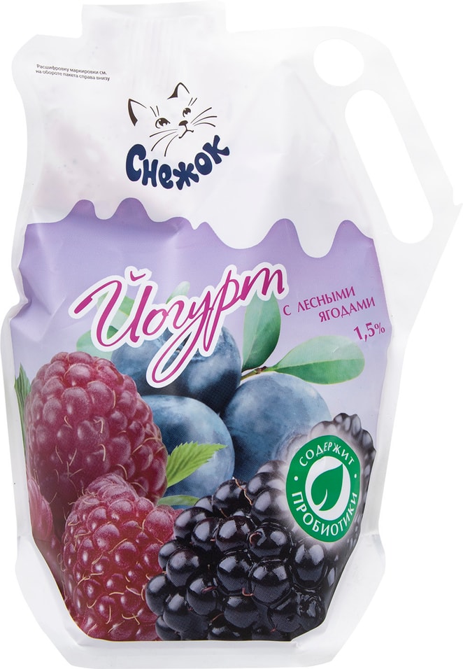 Йогурт питьевой Снежок Лесная ягода 1.5% 900г