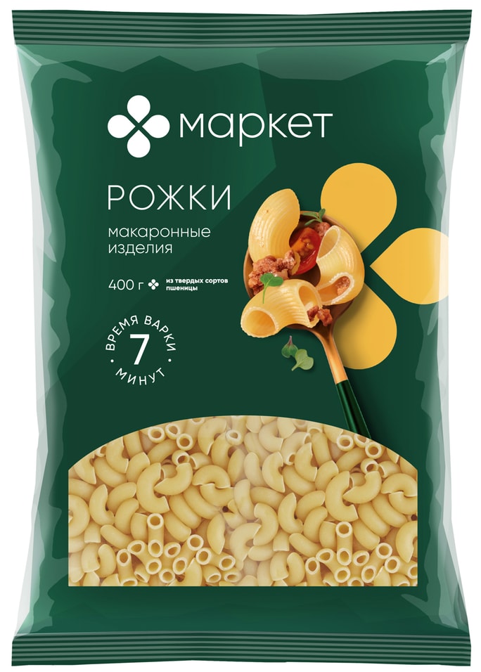 Макаронные изделия Маркет Рожки 400г. Доставим до двери!