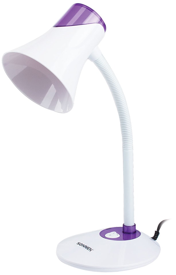 Светильник настольный Sonnen OU-607 на подставке Е27 белый фиолетовый