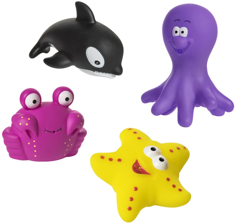 Набор игрушек для ванны Курносики Морские животные с 6 месяцев 4шт