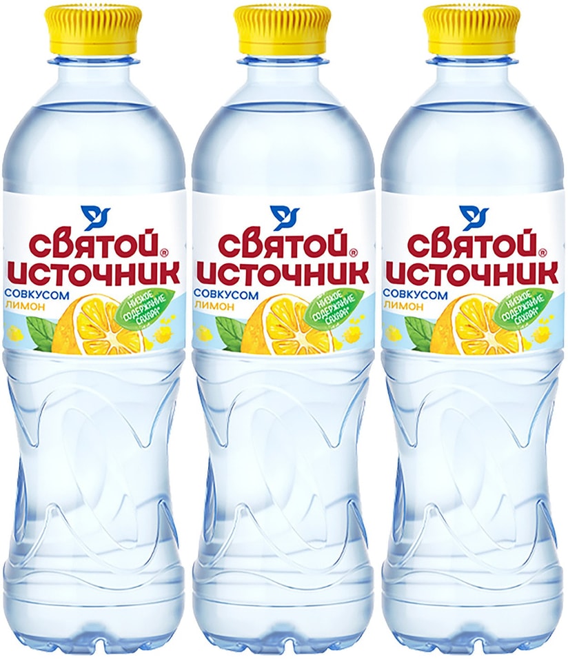 Напиток Святой Источник Природная водаЛимон негазированный 500мл упаковка 3 шт 93₽