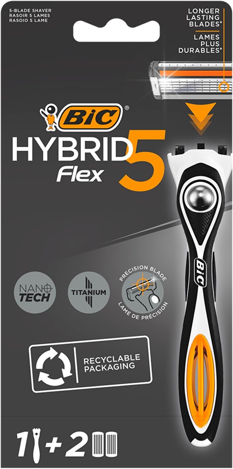 Отзывы о Бритве Bic Flex 5 Hybrid со сменными кассетами 1шт+2 кассеты
