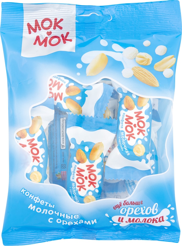 Конфеты Мок-Мок Молочные с орехами 120г от Vprok.ru