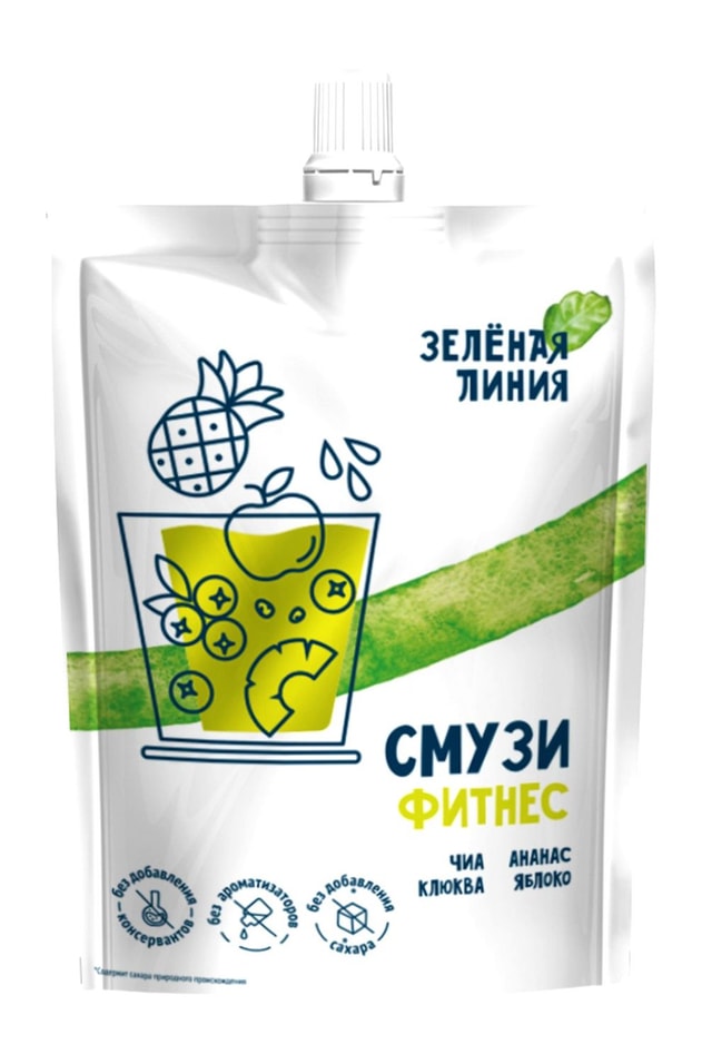 Пюре Зеленая Линия Смузи Фитнес с семенами чиа 120г 69₽