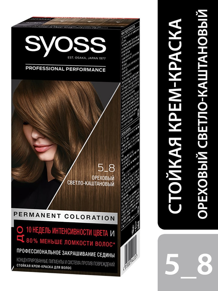 Крем-краска для волос Syoss Color 5-8 Ореховый светло-каштановый 115мл