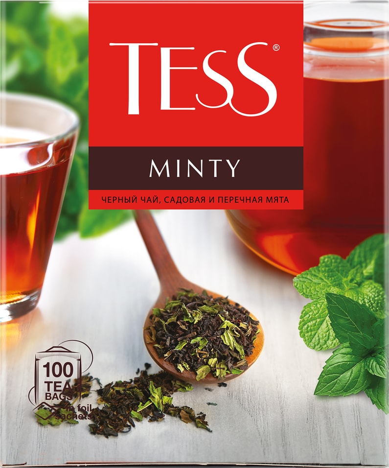 Чай черный Tess Minty с мятой 100*1.5г