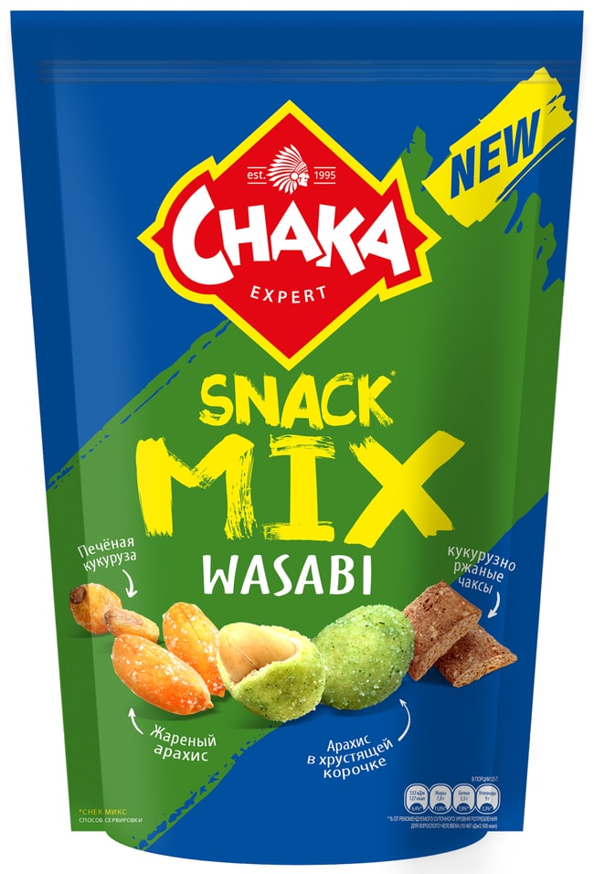 Смесь Chaka Snack Mix со вкусом васаби 150г
