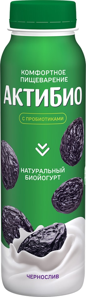 Био йогурт питьевой АКТИБИО С бифидобактериями чернослив 1.5% 260г