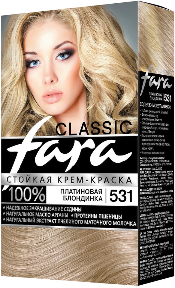 Отзывы о Креме-краске для волос Fara Classic 531 Платиновая блондинка