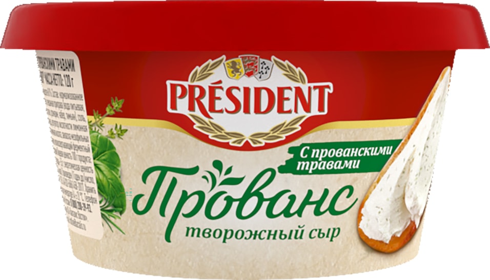 Сыр творожный President Прованс Прованские травы 60 120г 105₽