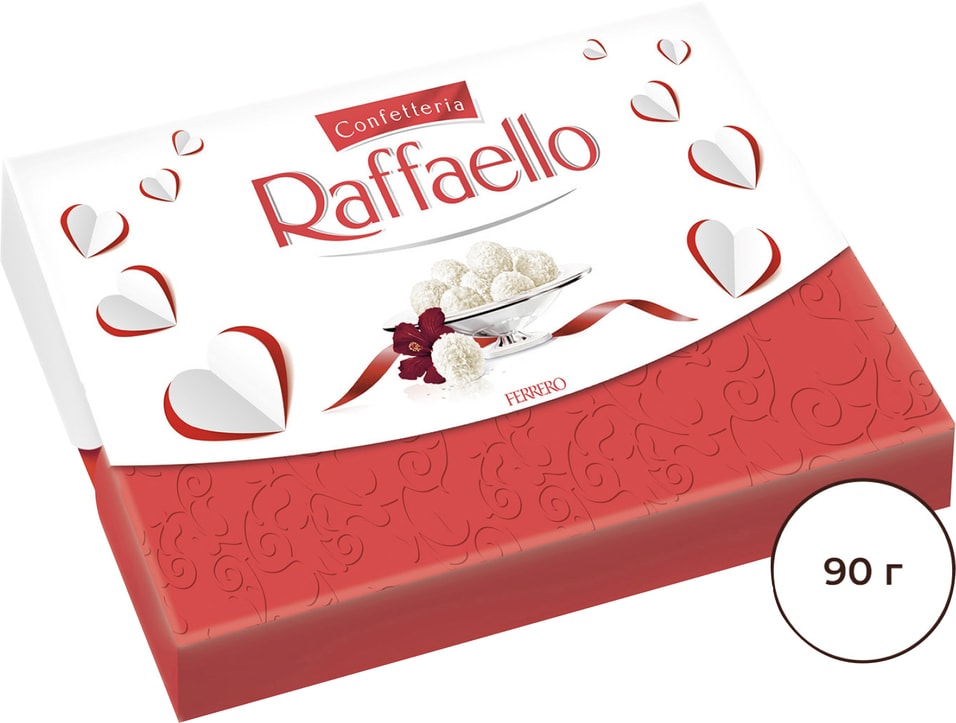 Конфеты Raffaello с цельным миндальным орехом в кокосовой обсыпке 90г 327₽