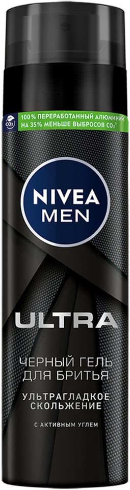Отзывы о Геле для бритья Nivea Men Ultra Черный с активным углем 200мл