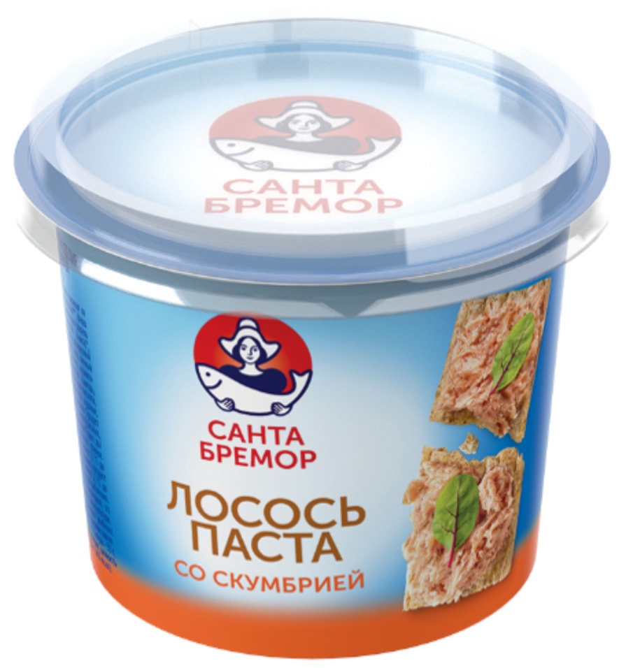 Паста Русское море Лосось со скумбрией 140гс доставкой!