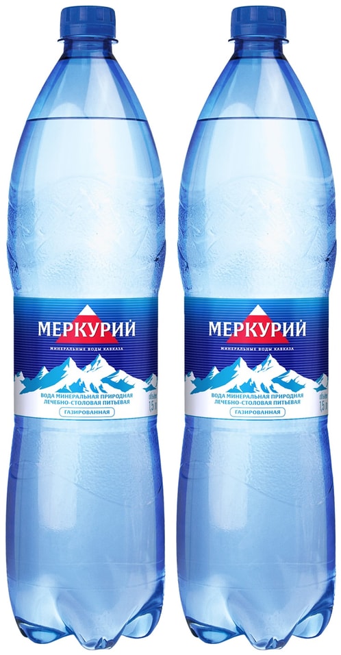 Вода Меркурий минеральная лечебно-столовая газированная 1.5л