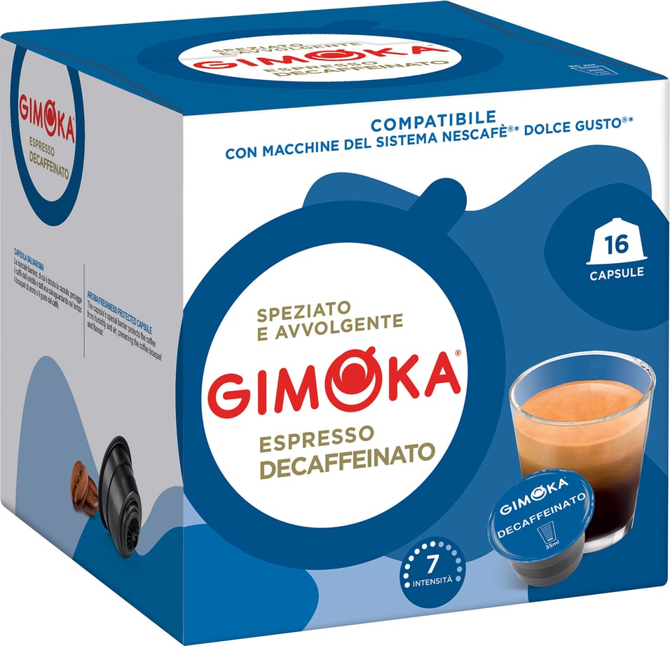 Кофе в капсулах Gimoka Dolce Gusto Espresso Soave без кофеина 16шт