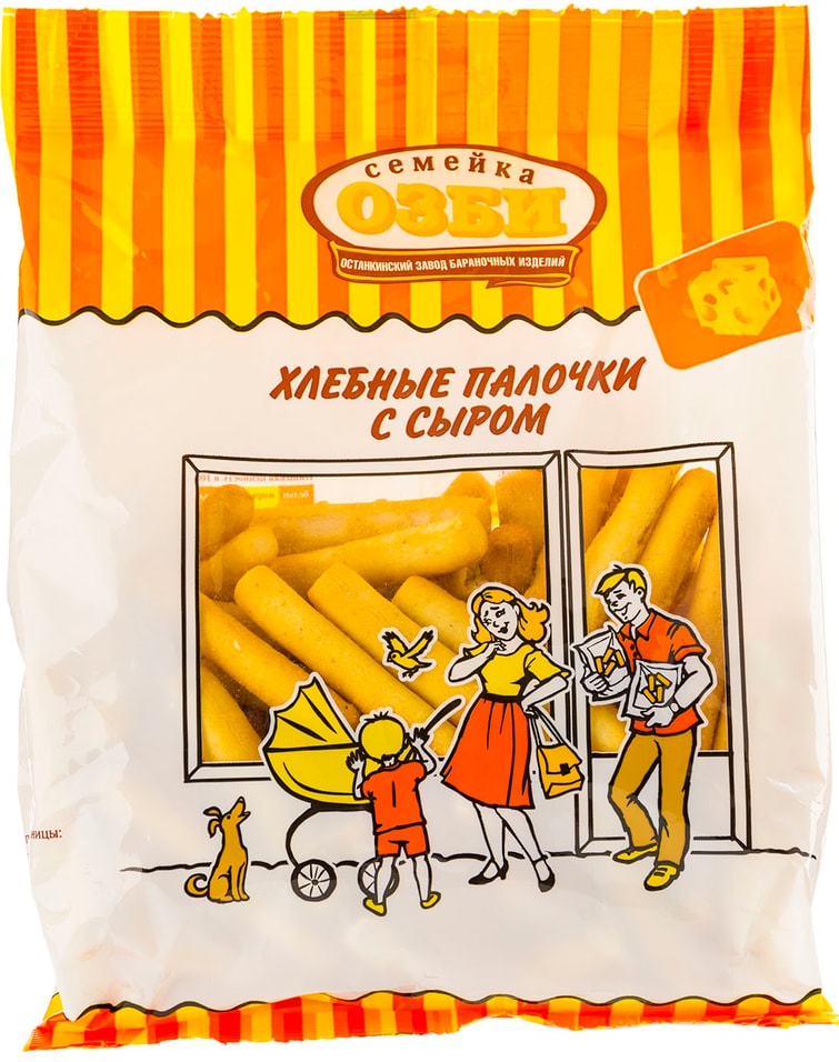 Палочки Семейка Озби Хлебные с сыром 150г от Vprok.ru