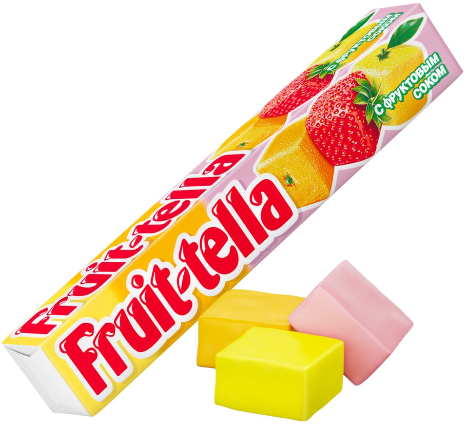 Жевательные конфеты Fruittella Ассорти клубника апельсин лимон 41г