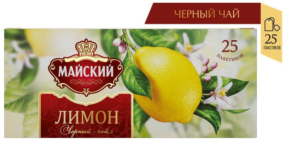 Чай черный Майский Лимон 25*1.5г