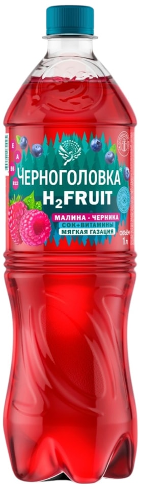 Напиток Черноголовка H2 Fruit Вода + сок Малина-Черника 1л