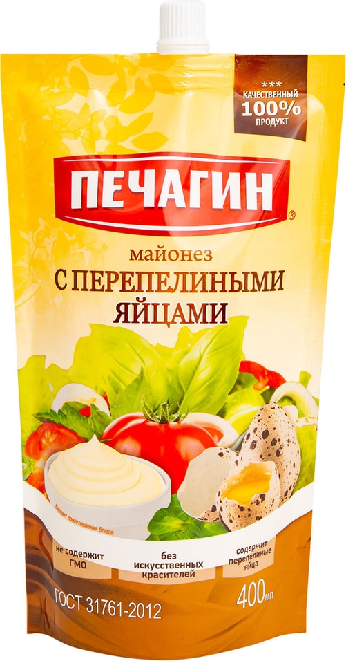 Майонез Pechagin с перепелиными яйцами 50% 400мл