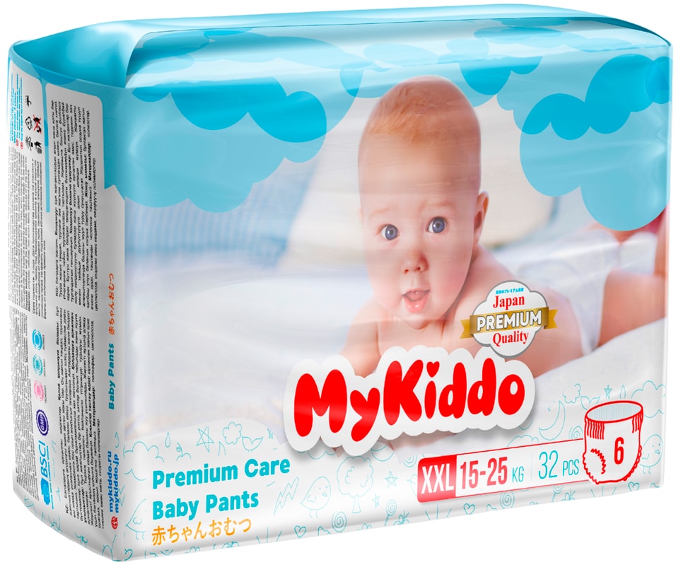 Подгузники-трусики MyKiddo Premium XXL 15-25кг 32шт