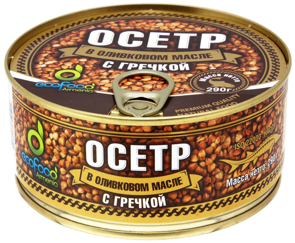 Осетр EcoFood с гречкой в оливковом масле 290г от Vprok.ru