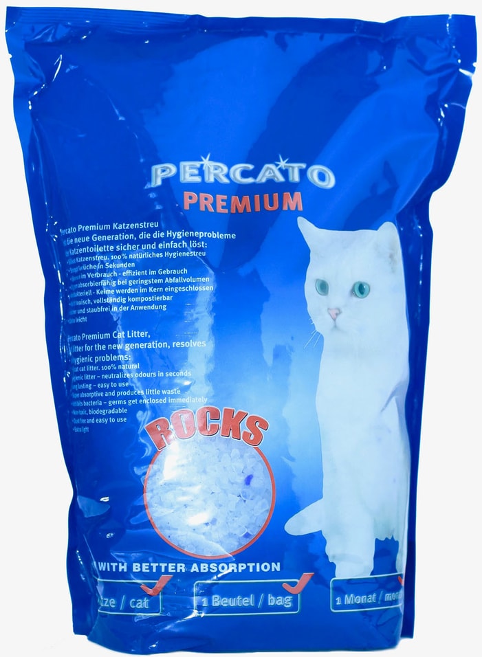 Наполнитель для кошачьего туалета Percato Premium силикагелевый 5л