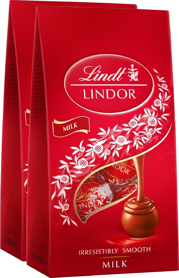 Набор конфет Lindor начинка молочный шоколад 100г (упаковка 2 шт.)