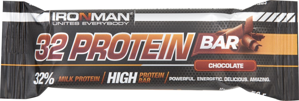Батончик протеиновый IronMan 32 Protein Bar Шоколад 50г