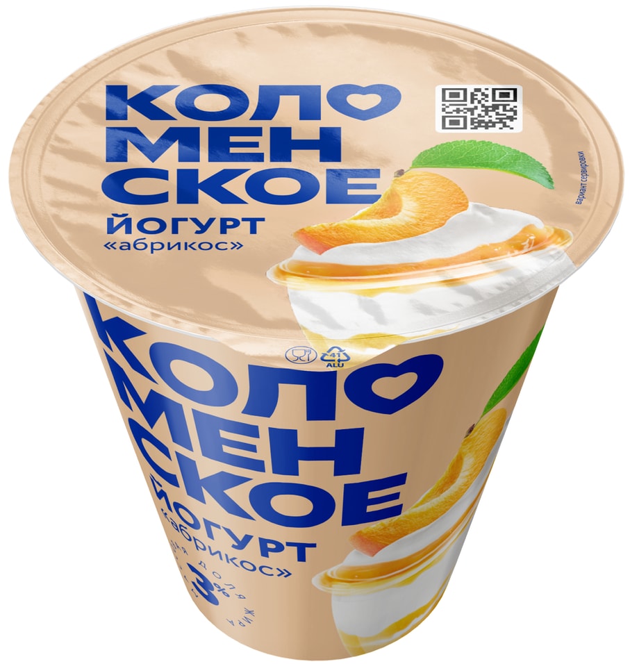 Йогурт Коломенский Абрикос 3% 300г