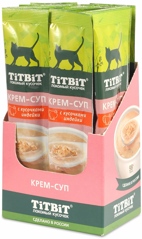 Крем-суп для кошек TiTBiT Лакомый кусочек с индейкой 10г*16шт