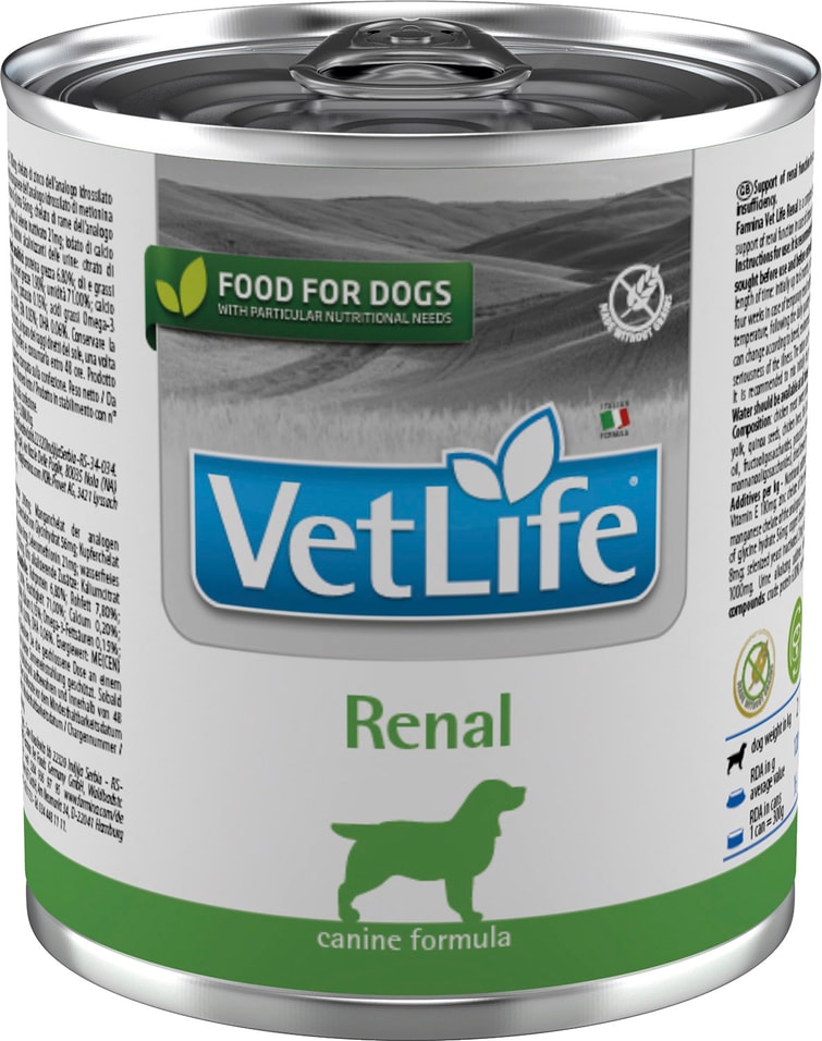Влажный корм для собак Farmina Vet Life Dog Renal диетический с курицей при болезни почек и почечной недостаточности 300