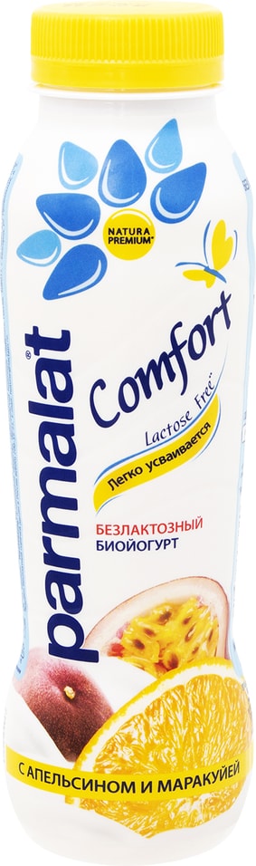 Биойогурт Parmalat Comfort Апельсин-Маракуйя обогащенный бифидобактериями 1.5% 290г