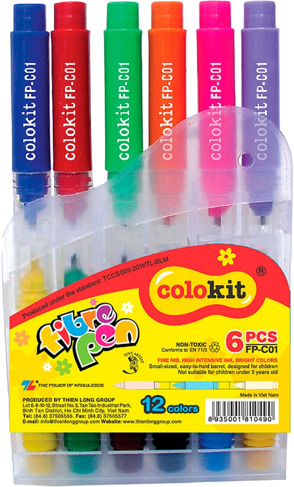 Набор фломастеров Colokit двусторонние 6шт 12 цветов 149₽