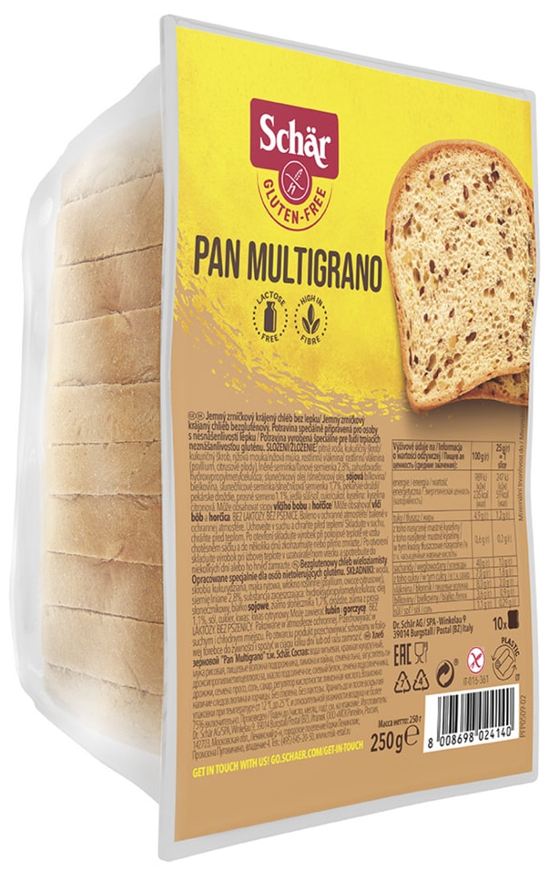 Хлеб Schar Pan Multigrano без глютена нарезка 250г