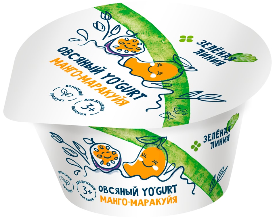 Продукт овсяный Yogurt Зеленая Линия манго-маракуйя 130г