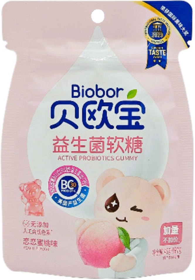 Мармелад Biobor жевательный с пробиотиком со вкусом персика 45г