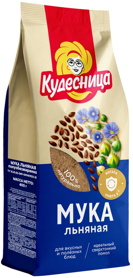 Мука Кудесница льняная 400г - Vprokru Перекрёсток 92₽
