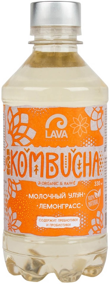 Напиток Lava SF Kombucha Молочный улун-Лемонграсс 330мл