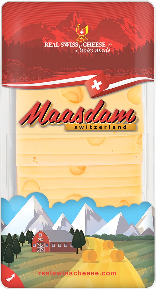Сыр Real Swiss Cheese Маасдам 125г