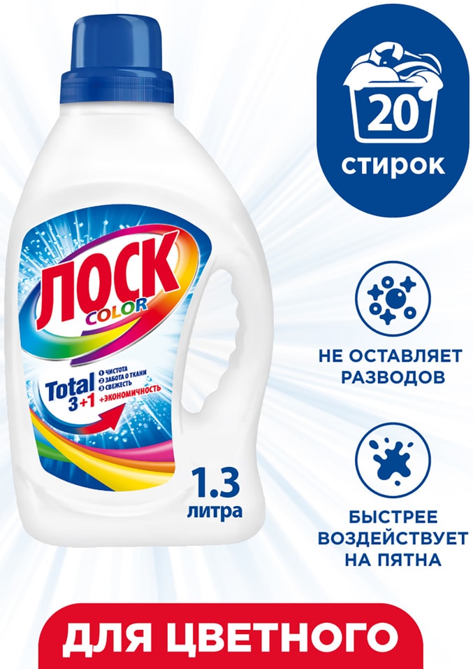 Гель для стирки цветного белья Losk Color 20 стирок 1.3л