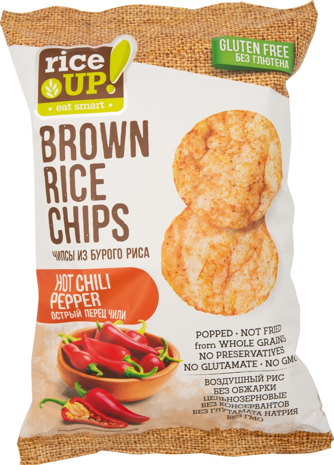 Чипсы Rice Up из бурого риса Острый чили 60г