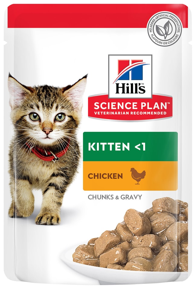 Влажный корм для котят Hills Science Plan Kitten с курицей 85г (упаковка 12 шт.)