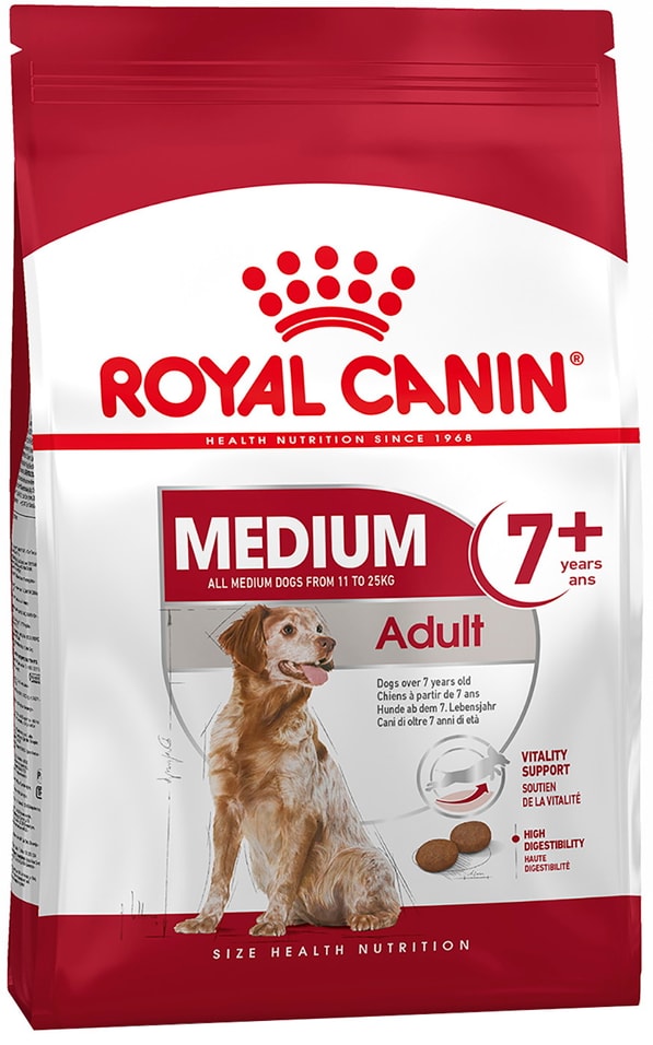 Сухой корм для собак Royal Canin Medium Adult 7+ для собак средних пород старше 7 лет 4кг