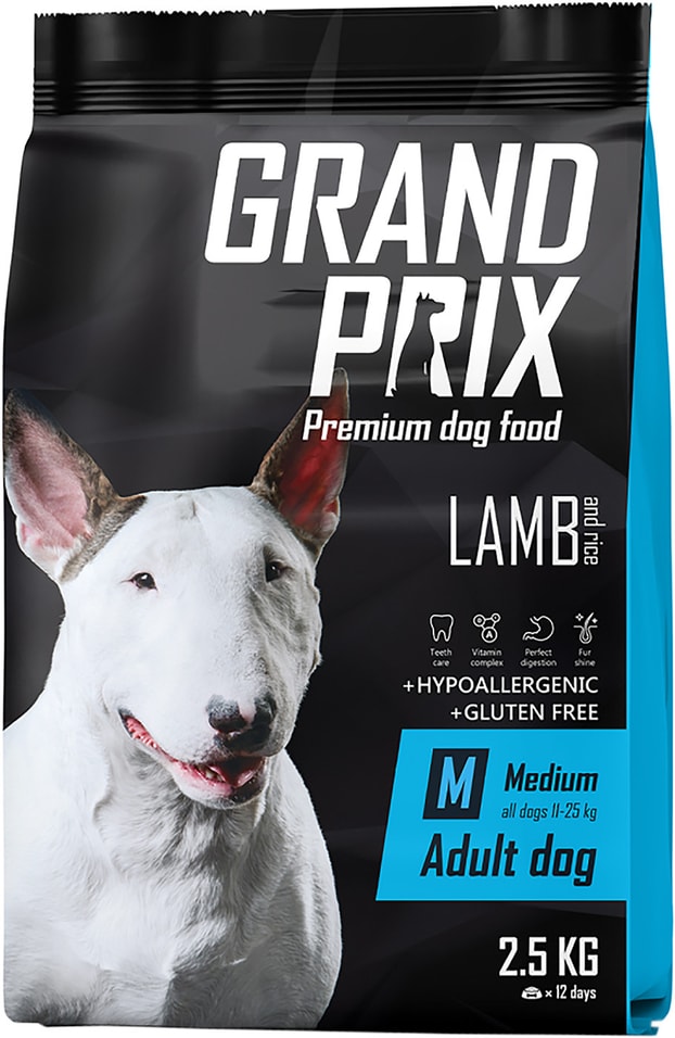 Корм для собак Grand Prix Medium Adult Ягненок 2.5кг