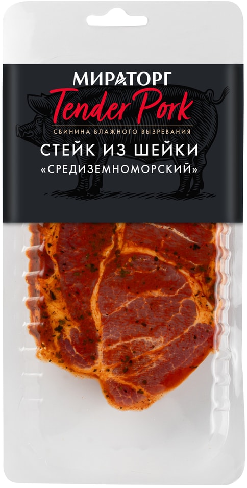 Стейк Мираторг свиной из шейки Средиземноморский Tender Pork 280г